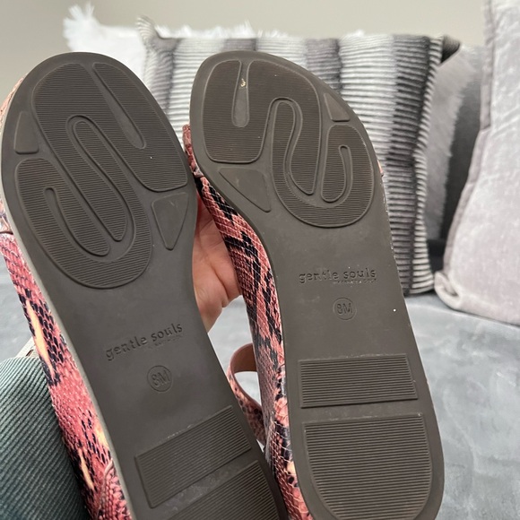 Gentle Souls by Kenneth Cole Chic Snake Print Sandals - Picture 4 of 6